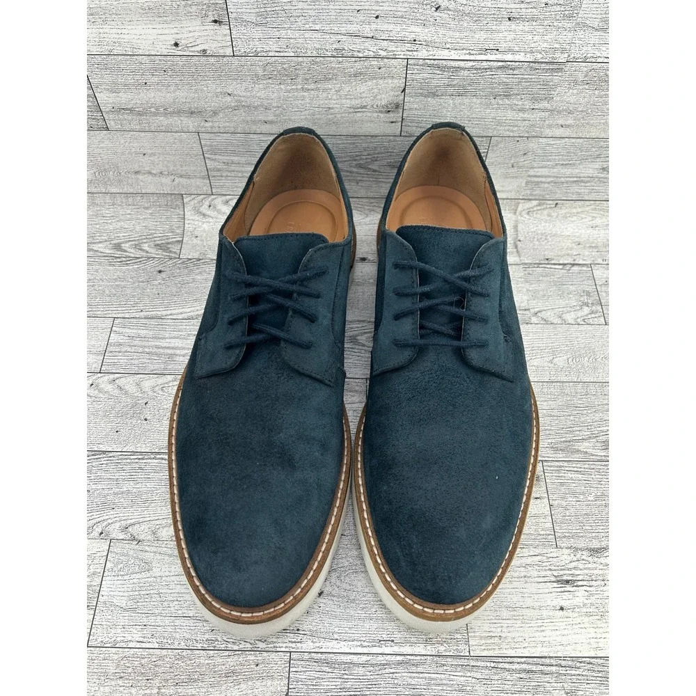 Clarks Craftmaster Mens Navy‎ Suede Derby Shoes Lace Up Casual Dress Size 8M